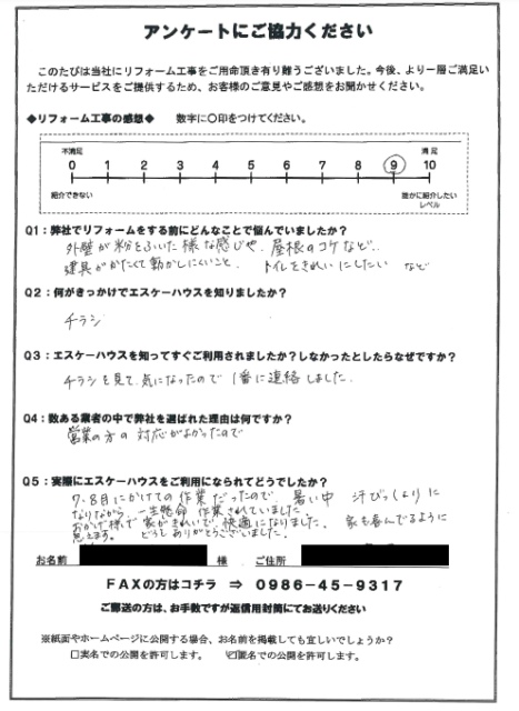 外壁塗装工事の様子